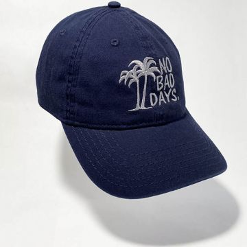 No Bad Days Garment Washed Superior Combed Cotton Twill Six Panel Cap - Navy
